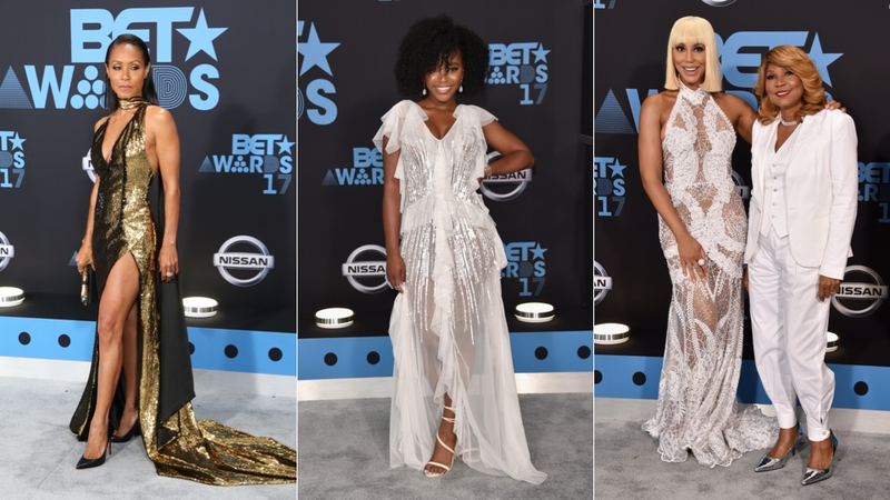 Illustration for article titled Denim, Diamonds, Leather, and Lace on the Glam, No-Rules BET Awards Red Carpet